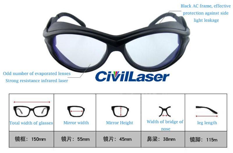 355nm 405nm 308nm UV laser goggles