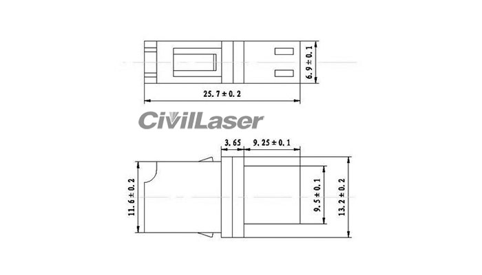 Multimode Single Core Low Insertion Loss LC Plastic Fiber Optic Adapter