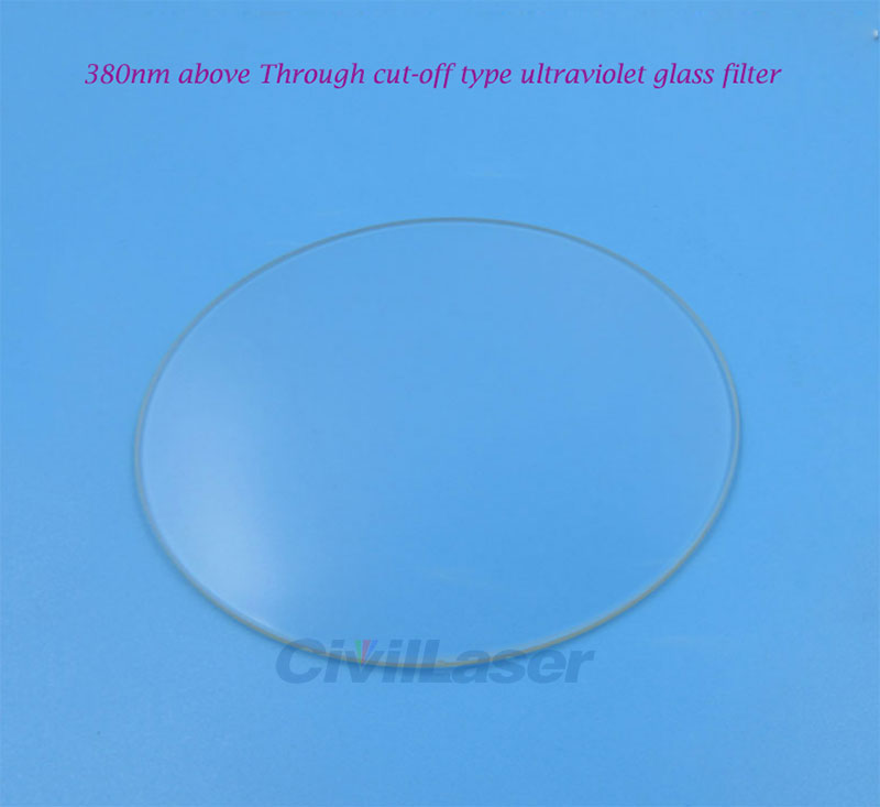 380nm above wavelength Through cut-off type ultraviolet glass filter - Click Image to Close