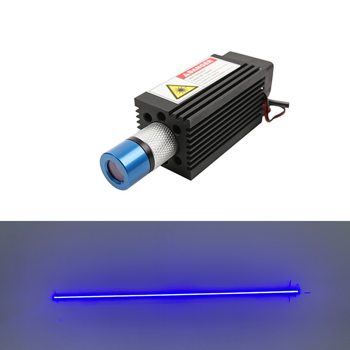 Module Diode Laser Bleu 450nm 5mW Focalisable - Pilotage 3-5V - Dimensions 12x35mm - Neuf