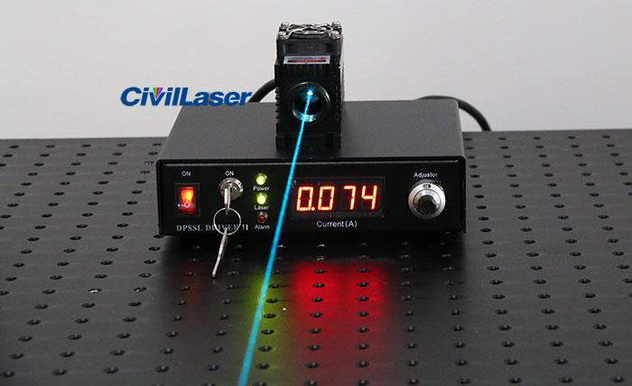 TEM00 488nm 40mW Blue Laser CW and TTL/Analog modulation together