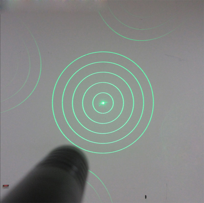 5 concentric circles effect red/green/blue laser Focusing laser