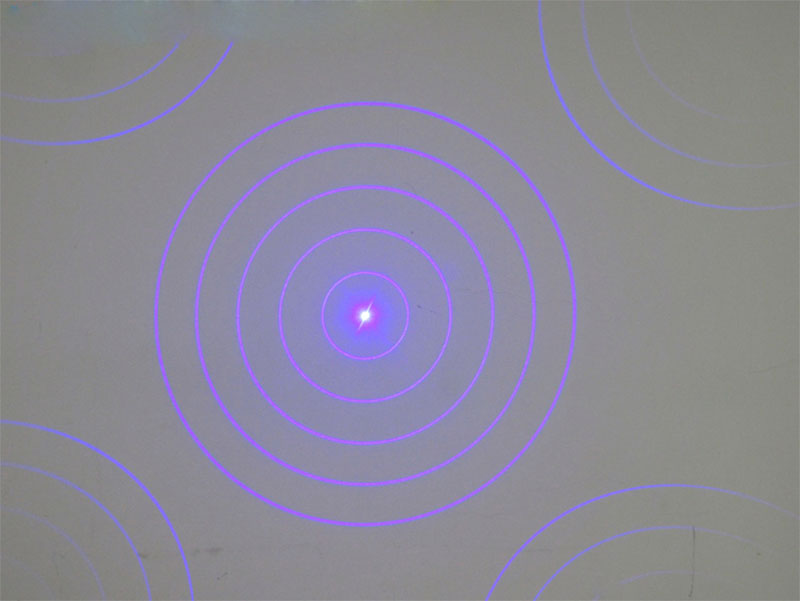 5 concentric circles effect red/green/blue laser Focusing laser