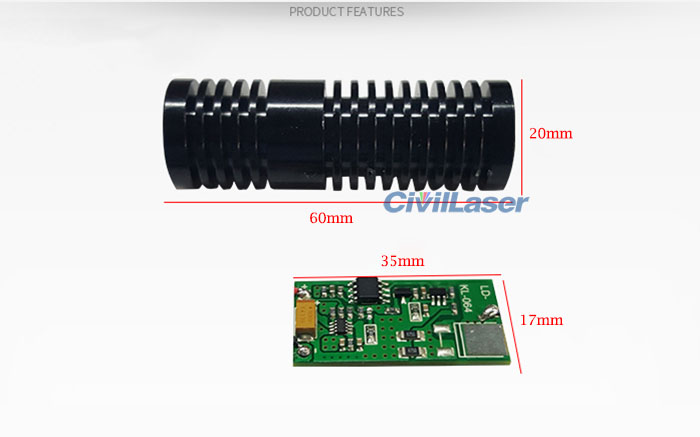520nm 600mW Green Laser Diode Module Dot Long-distance Irradiation 12V