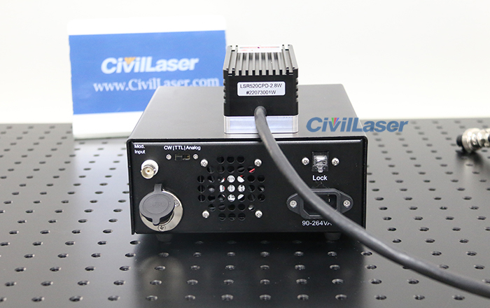 High power 520nm 2800mW Semiconductor laser TTL green laser