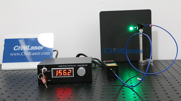 520nm 40mW SM Fiber Coupled Laser Output Power Adjustable
