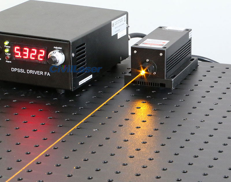 589nm DPSS laser 500mw Lab adjustable output power Yellow light source ...