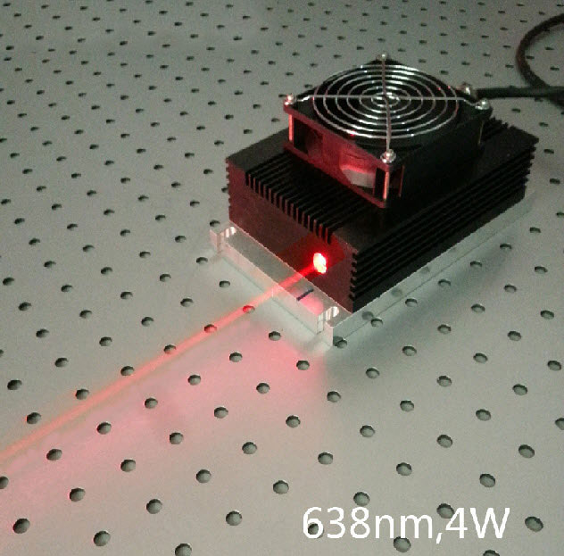 638nm 4W High power Red Semiconductor Laser Modulation 0~30khz Analog or TTL 638nm 4W High power Red Semiconductor Laser Modulation 0~30khz Analog or TTL