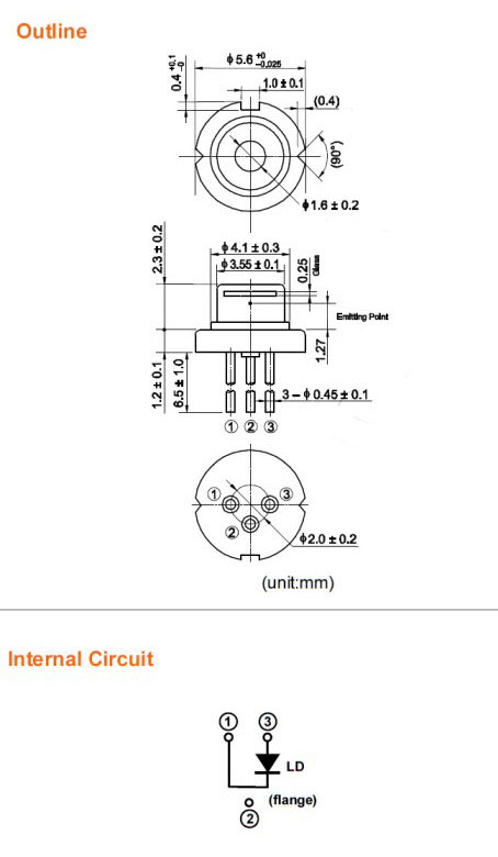 QSI 650nm 5mW Laser Diode Red Laser QL65D7SX-L TO-18 5.6mm LD