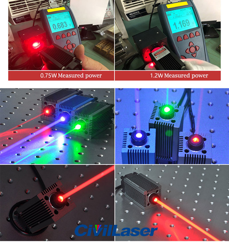 638nm 750mw 1.2W Red High Power laser