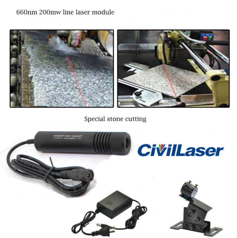 660nm 200mW Red Line laser module Special Stone/Wood cutting