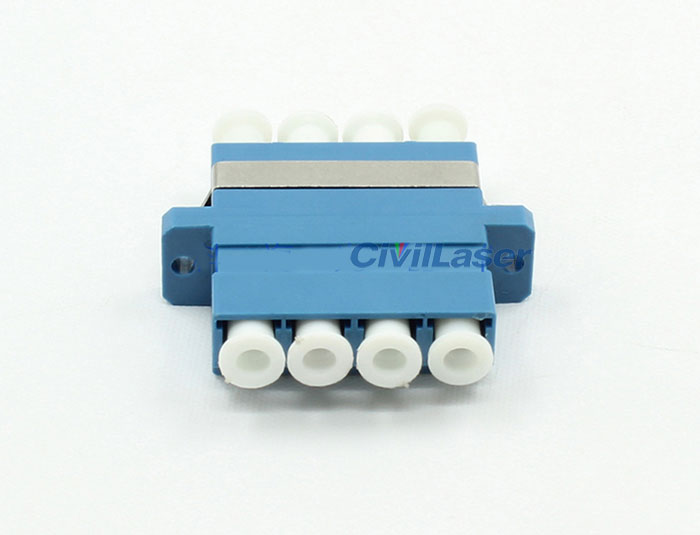 LC Single Mode Four Core Blue Plastic Fiber Optic Adapter