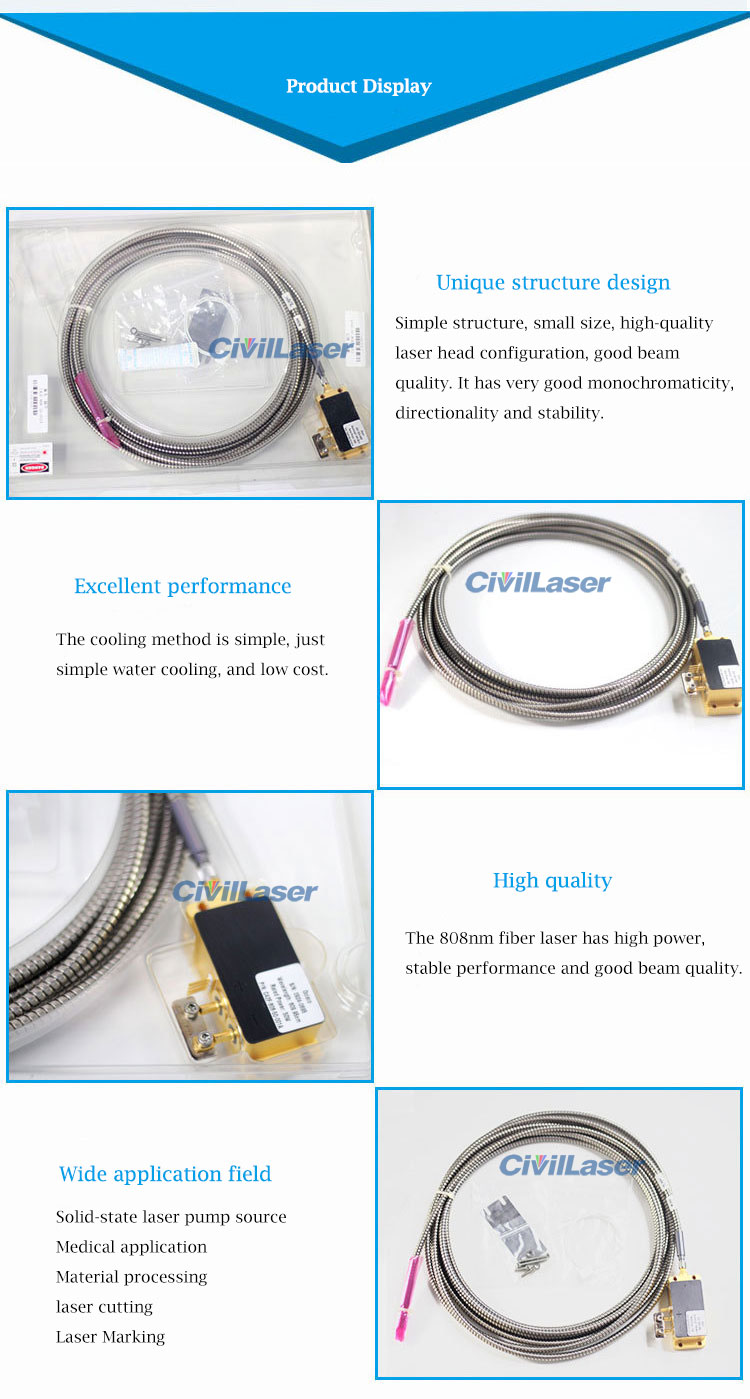 808nm 50W IR High Power Fiber Laser for Pumped Laser Source