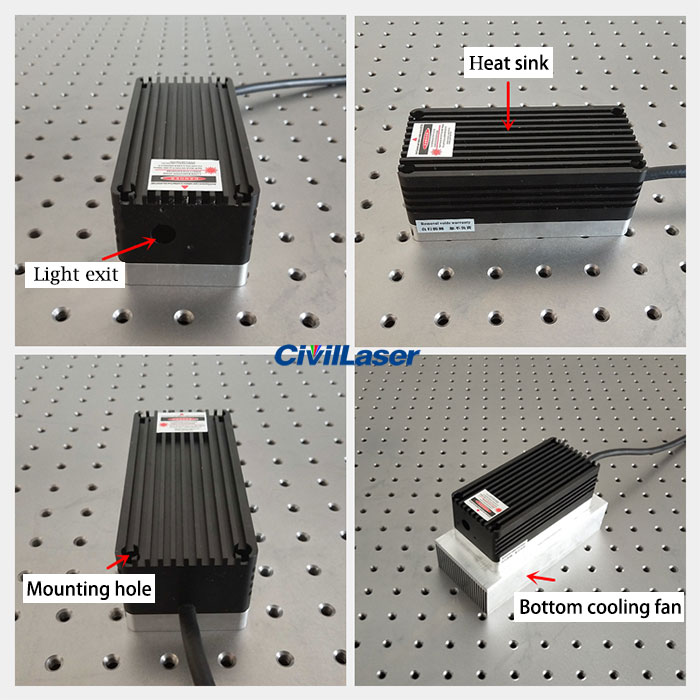 650nm Red Semiconductor Laser 1800mW Diode Laser CW/TTL/Analog