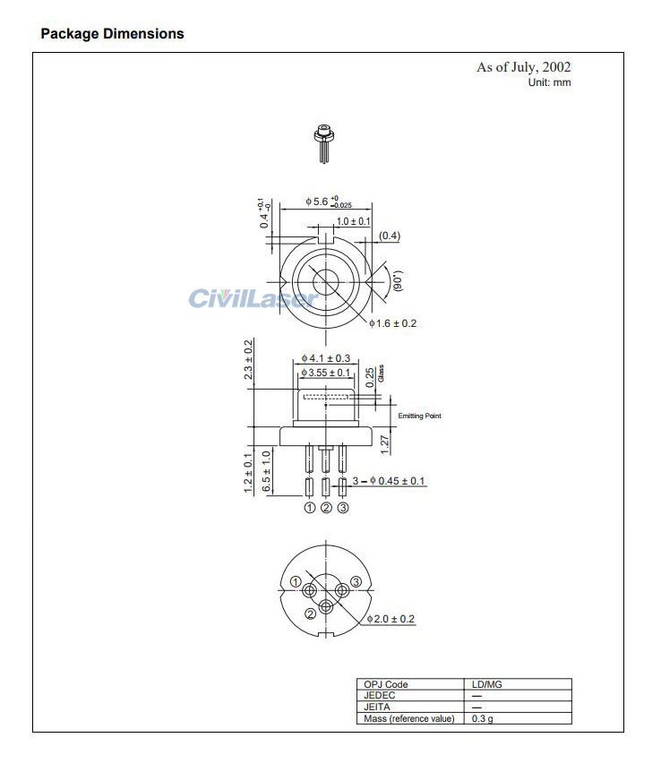 639nm 640nm 20mW Red Laser HL6360MG Laser Diode