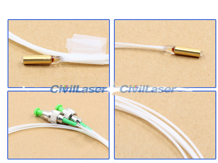 Optical Fiber Double Core Collimator C-Lens Gold Plated Tube APC Fiber ...
