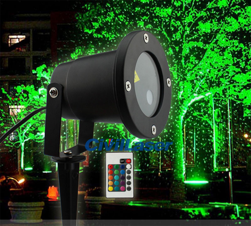 Outdoor dynamic lawn lamp Red Green Stars Landscape garden Waterproof laser lamp - Click Image to Close