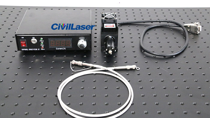 High precision 530nm±0.5nm 720mW fiber coupled laser Optics Lab Equipment