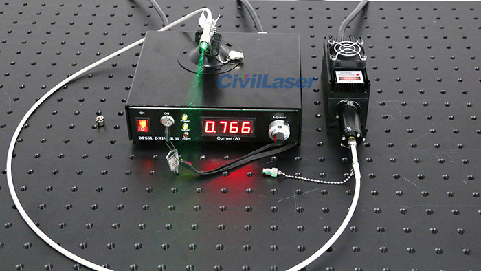 High precision 530nm±0.5nm 720mW fiber coupled laser Optics Lab Equipment
