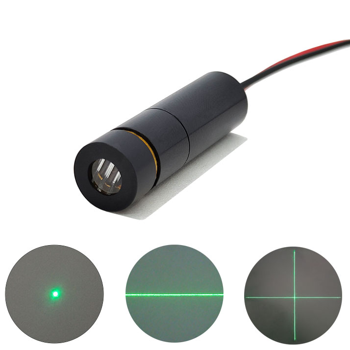 520nm 1mW~10mW Green Laser Module Dot/Line/Crosshair Focus Adjustable Φ10X35mm