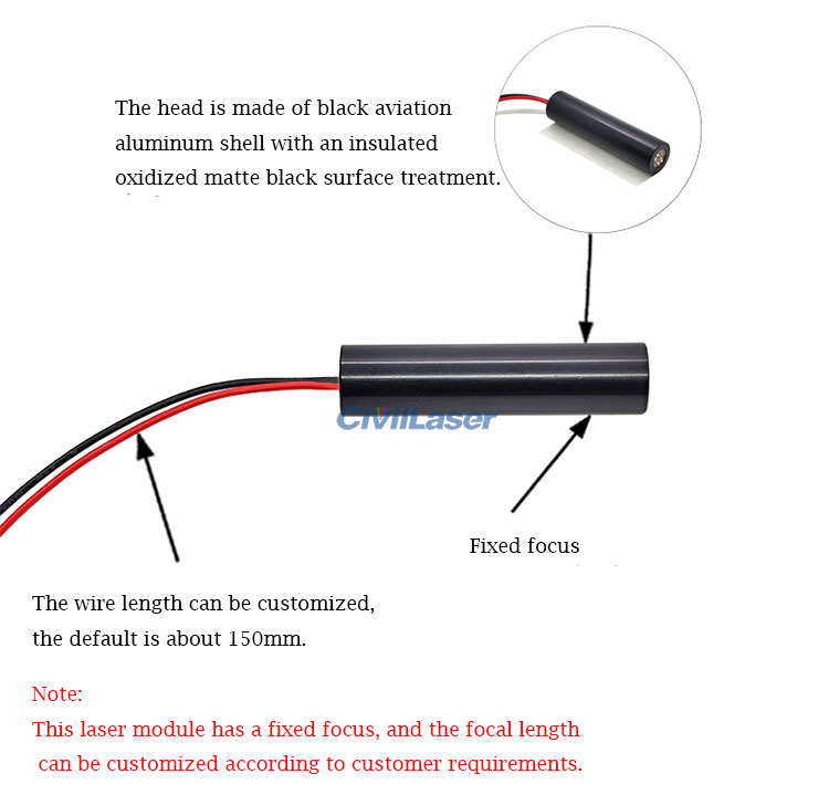 532nm 10mW~80mW Green Laser Module Line Laser Locator Φ12x50mm