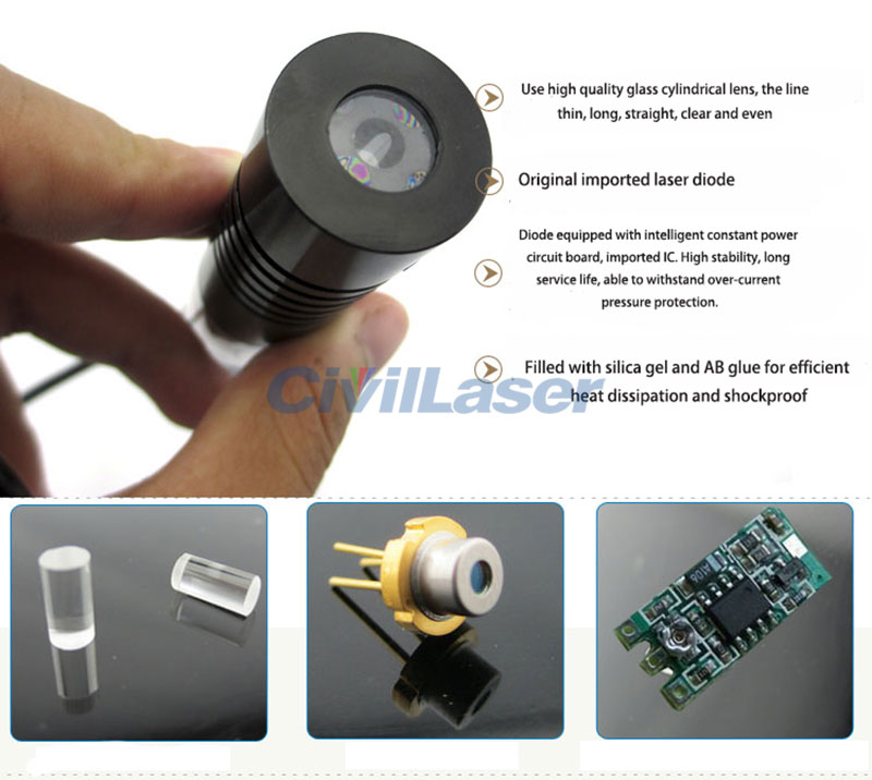 520nm 50mw High Stable Green line laser module 