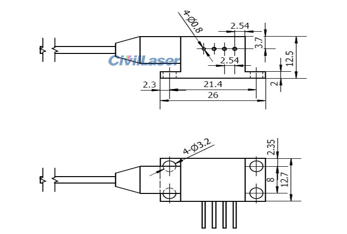 4-Pin 808nm 4W Fiber Coupled Pigtailed Laser High Power IR Laser