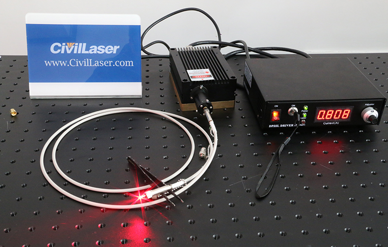 633nm 960mW Fiber Coupled Laser Red Laser Beam