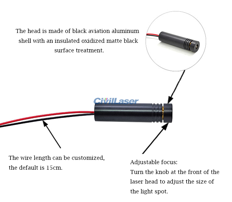 Laserdiode 635nm 5mW 5,6mm - rote Hochleistungs-Laserdiode