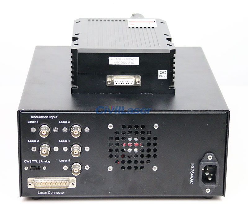 RGBV 638nm/532nm/445nm/405nm Multi Wavelength Fiber Coupled Laser