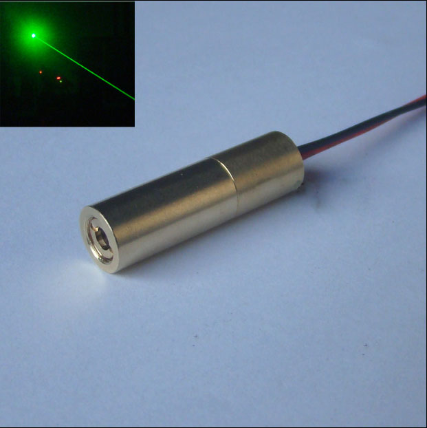 532nm 80mw Brass Green laser module Dot Location targeting Small size - Click Image to Close